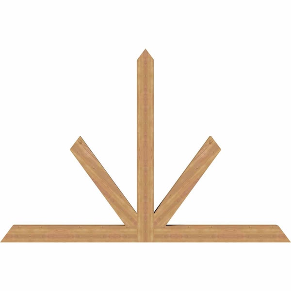 Ekena Millwork Saratoga Timber Gable Bracket, Western Red Cedar, 96"W x 64"H x 5 1/2"D x 5 1/2"F, 16/12 Pitch GBW096X64X0606SAR00SWR - main